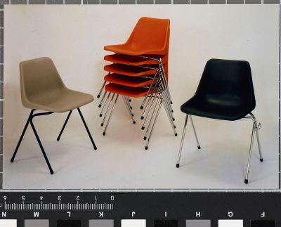 Robin Day's HilleStack chair from 1964. Robin &amp; Lucienne Day Foundation [CC BY-SA 4.0]
