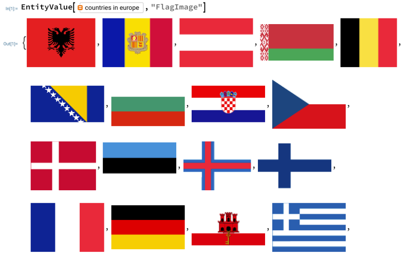 A Wolfram query for flags of European countries.