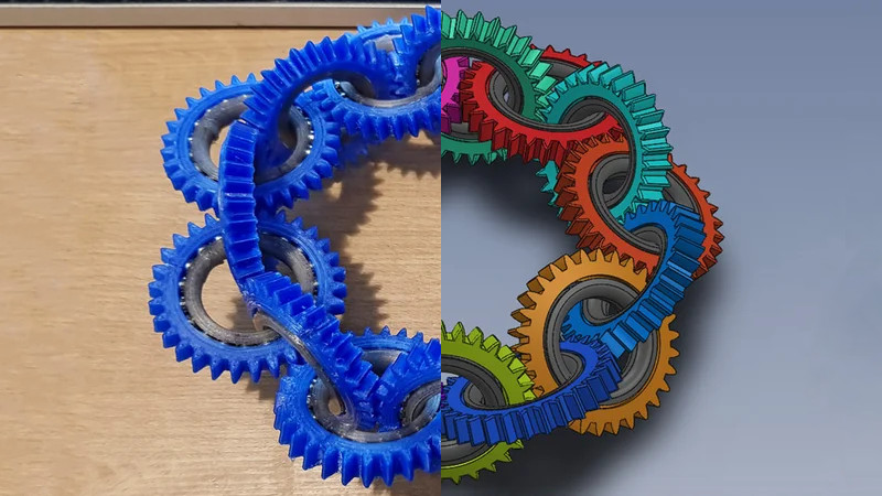 3D-Printed Mobius Strip Of Gears | Hackaday