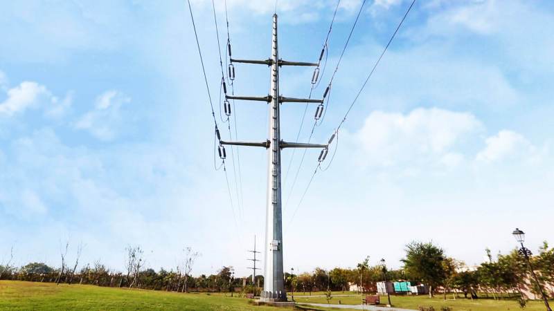 Steel transmission pole [Image Source: Bajaj Electricals Ltd.]