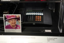 The Queen's encrypted telephone and its key.