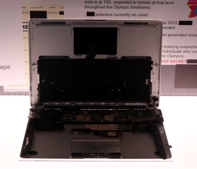 The Guardian's destroyed Edward Snowden laptop.
