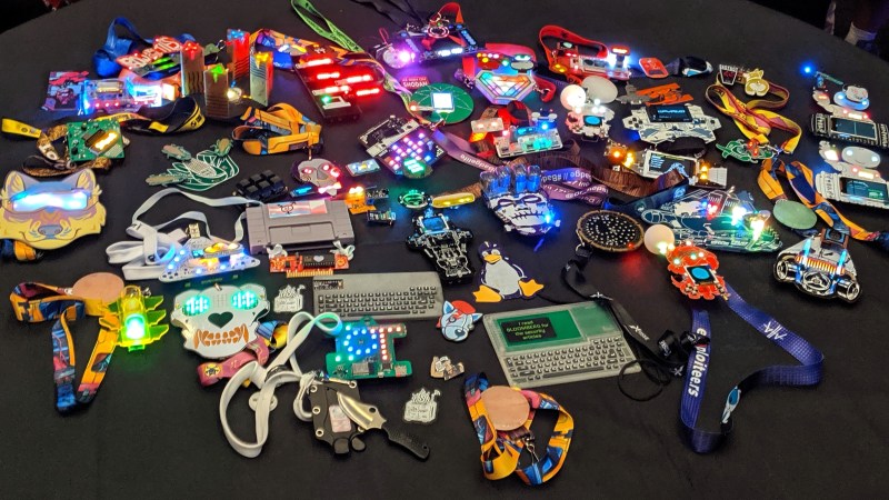 A sample of DefCon 27 badges from https://hackaday.com/2019/09/19/pictorial-guide-to-the-unofficial-electronic-badges-of-def-con-27/