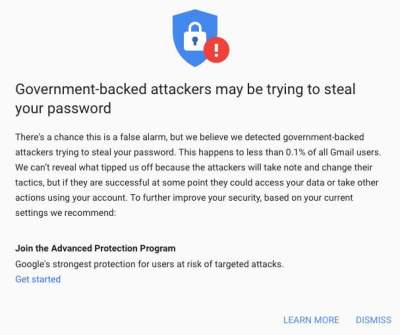 Google Attack Warning