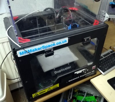 The WanHao Duplicator that's still one of the workhorse printers at MK Makerspace.