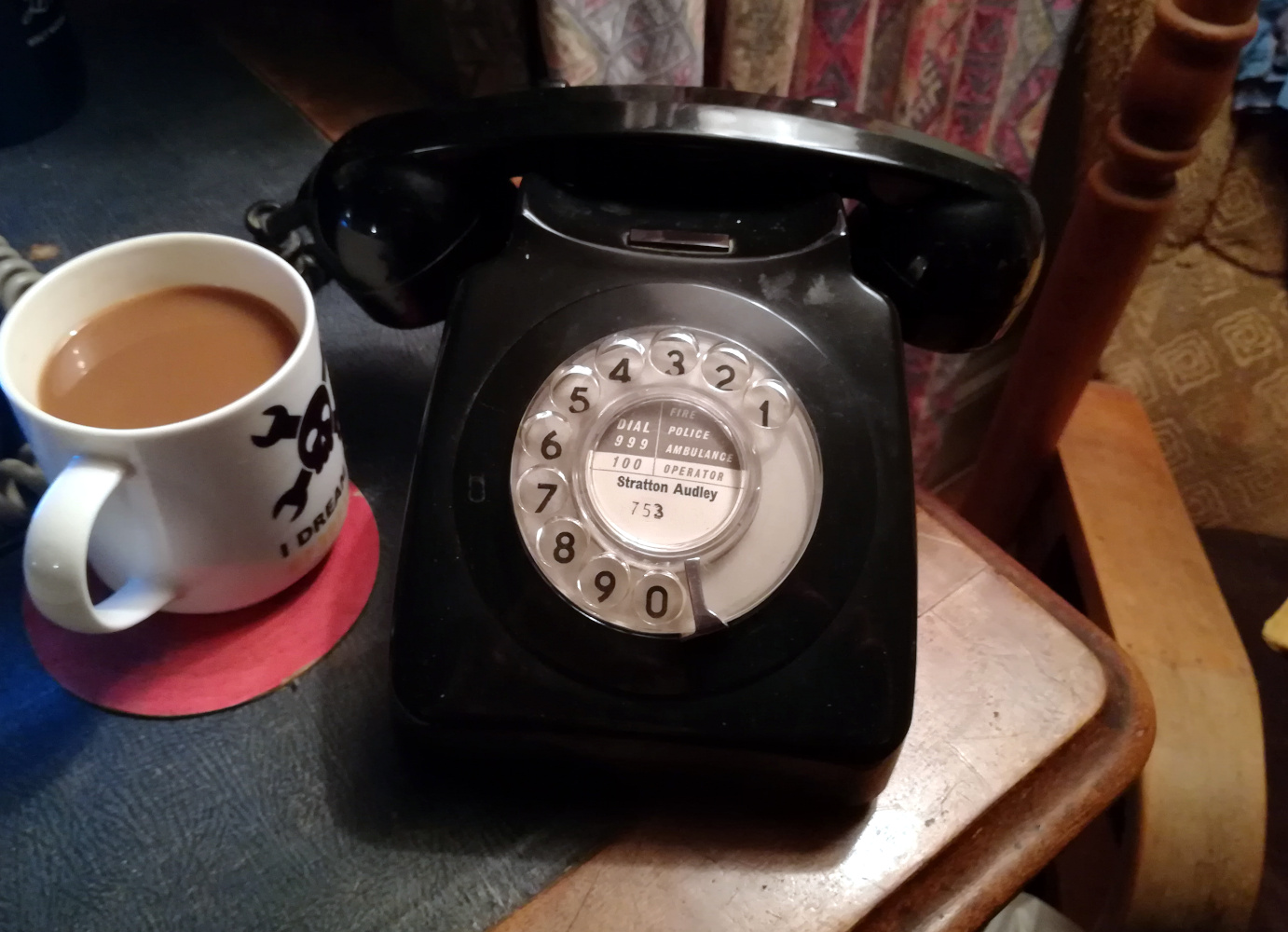 1970 Vintage USA Phone. Desk American Phone. Rotary Phone. Disk