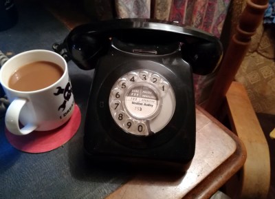 The iconic British telephone of the 1960s and 1970s, the GPO model 746. Mine is from 1971.