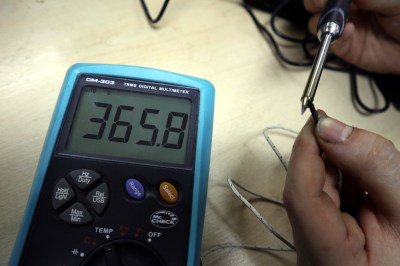 Setting the SH72's temperature with a thermocouple.