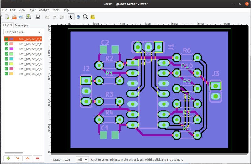 The view is gerbv, the EDA package is LibrePCB, the layout faux pas are all mine.