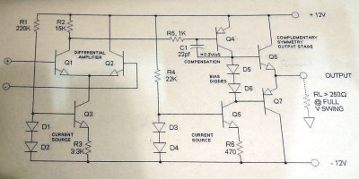 The op-amp circuit in question.