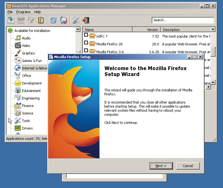 how to install reactos bootcd