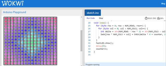 Neopixel Matrix Simulation Lets You Virtually Groove To The Lights Hackaday