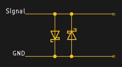 Schottky diodes in signal path