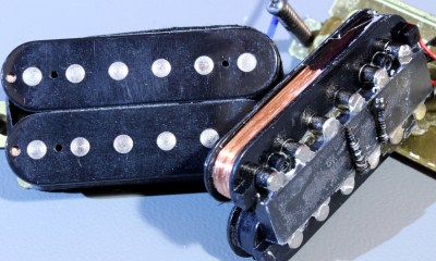 Humbucker pickup closeup