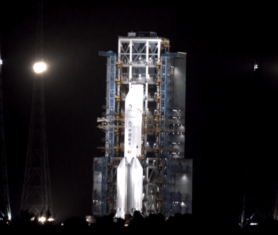 The Chang'e 5 mission on the launch pad. China News Service, CC BY 3.0.