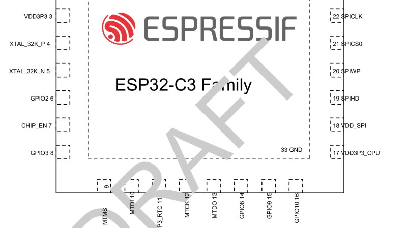 Espressif Leaks Esp32 C3 A Wifi Soc That S Risc V And Is Esp66 Pin Compatible Hackaday