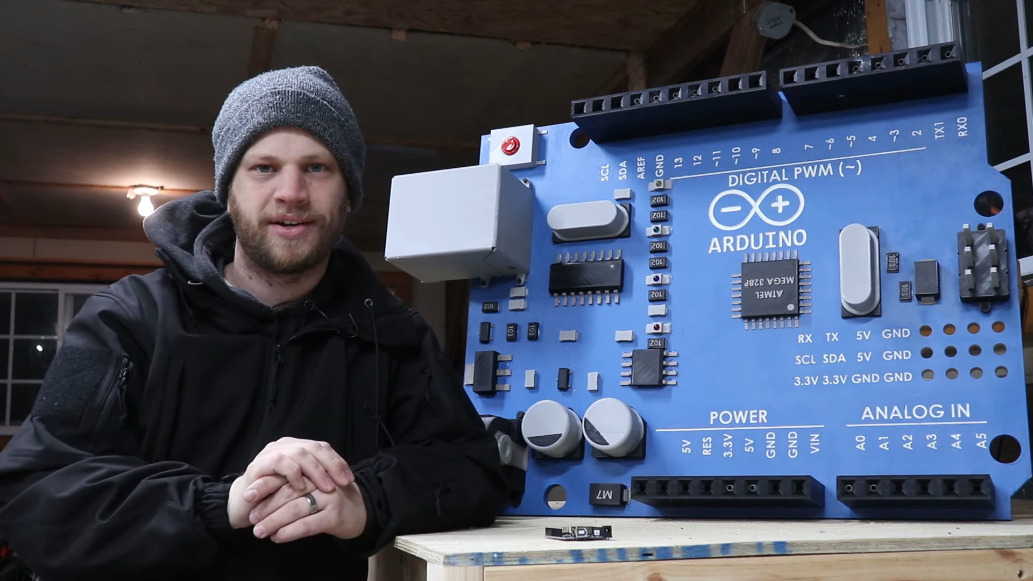 Gigantic Working Arduino Uses 1/4″ Cables