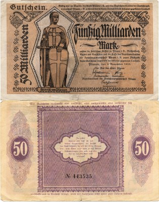 A German banknote from the period of hyperinflation