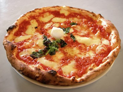 A Neapolitan pizza.