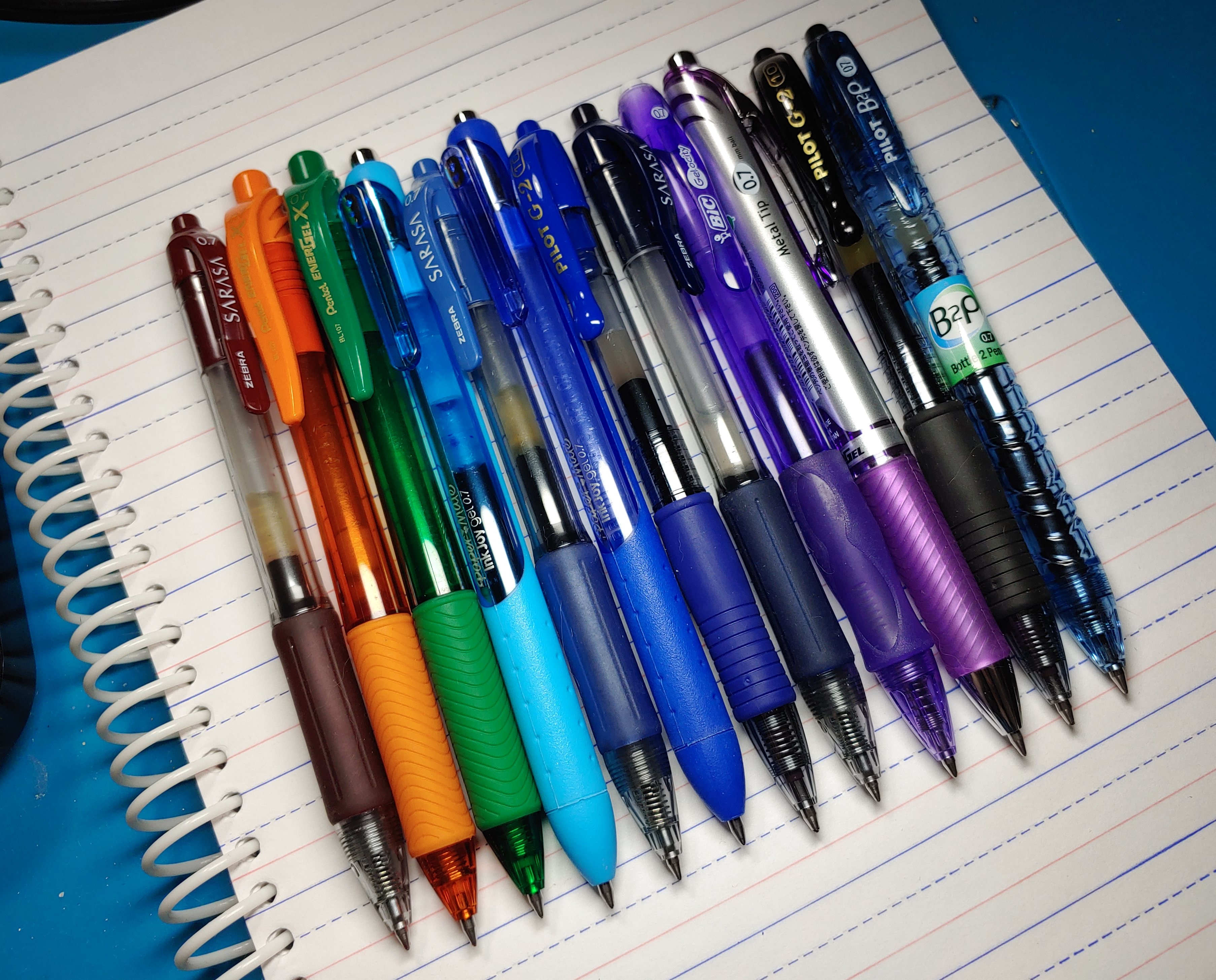 9 Pen pack New Blue Ink Premec Art Glam Ballpoint Click Pens 3 Styles 