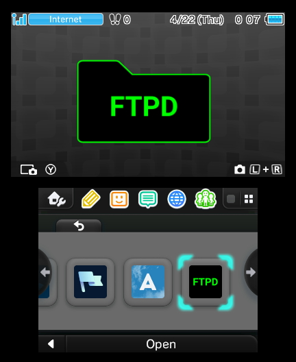 green screen homebrew launcher 3ds