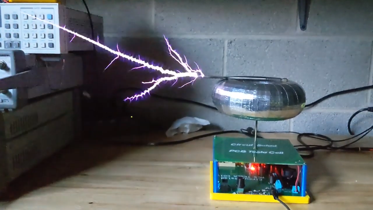 Flat Transformer Gives This PCB Tesla Coil Some Kick