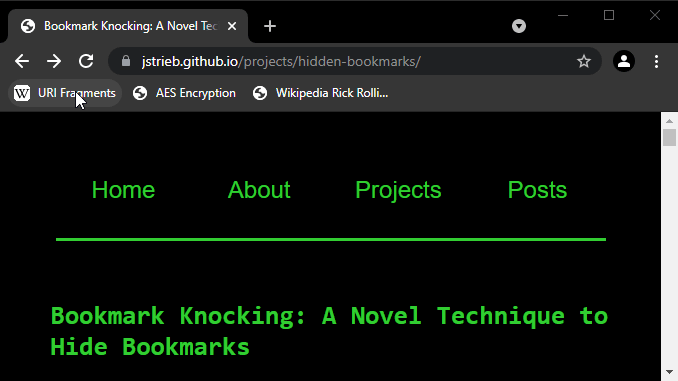 Hiding Links In Plain Sight With Bookmark Knocking