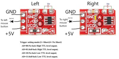 TTP223 touch sensor modules and the modifications necessary for this project.