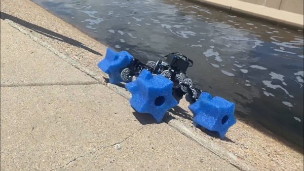 Robot with star shaped wheels made of foam.