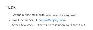 NPM procedure for obtaining ownership