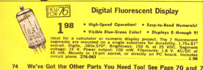 The DT-1704A VFD is straight from the 1976 Radio Shack Catalog