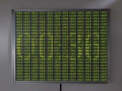 the 7200 segment display grayscaling to show the time