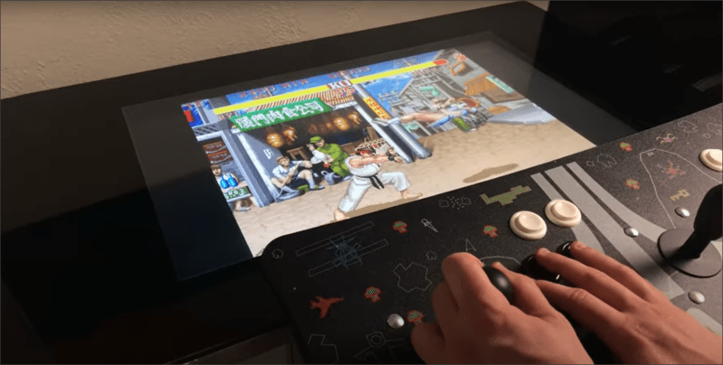Streetfighter 2 placed on table top display with separate arcade control box