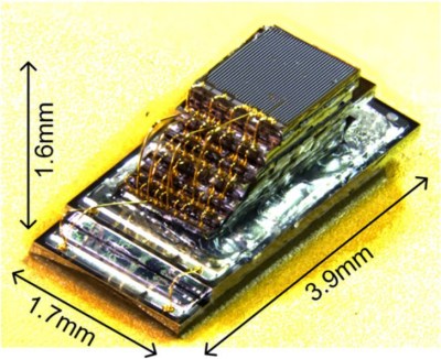 A stack of IC dies forming a Micro Mote