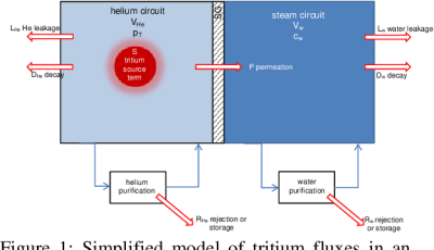 Simplified model of tritium fluxes in an HTR system coupled to a SG 