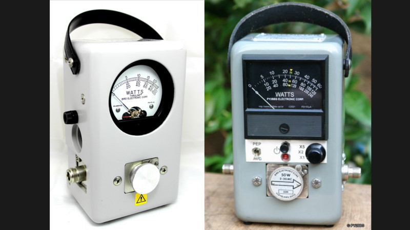 A Bird 43 wattmeter and its homebrew equivalent