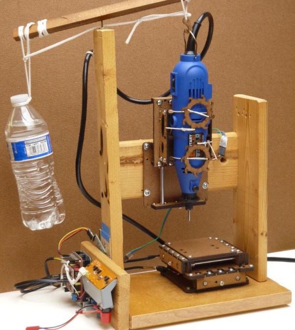 Small low-cost CNC mill with rotary tool