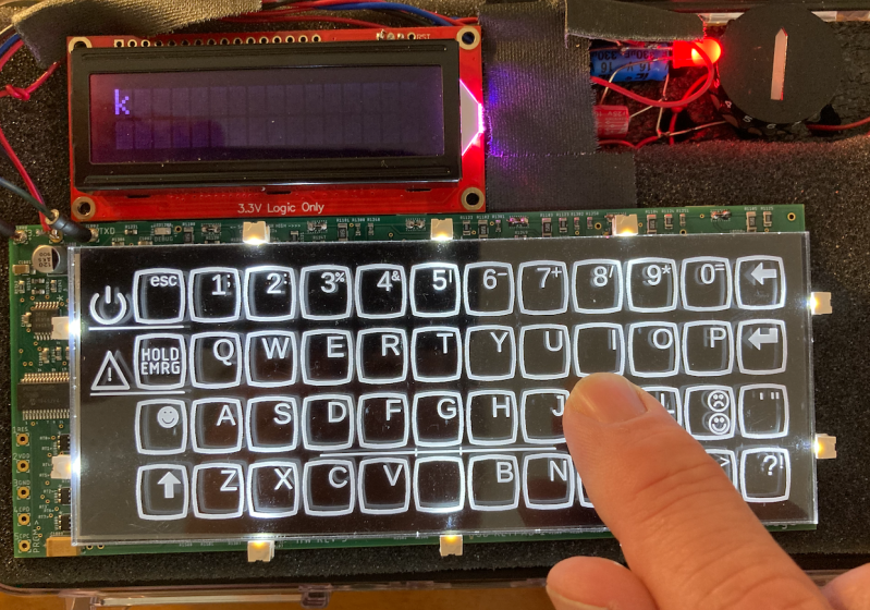 An optical keyboard that works using IR LEDs and phototransistors.