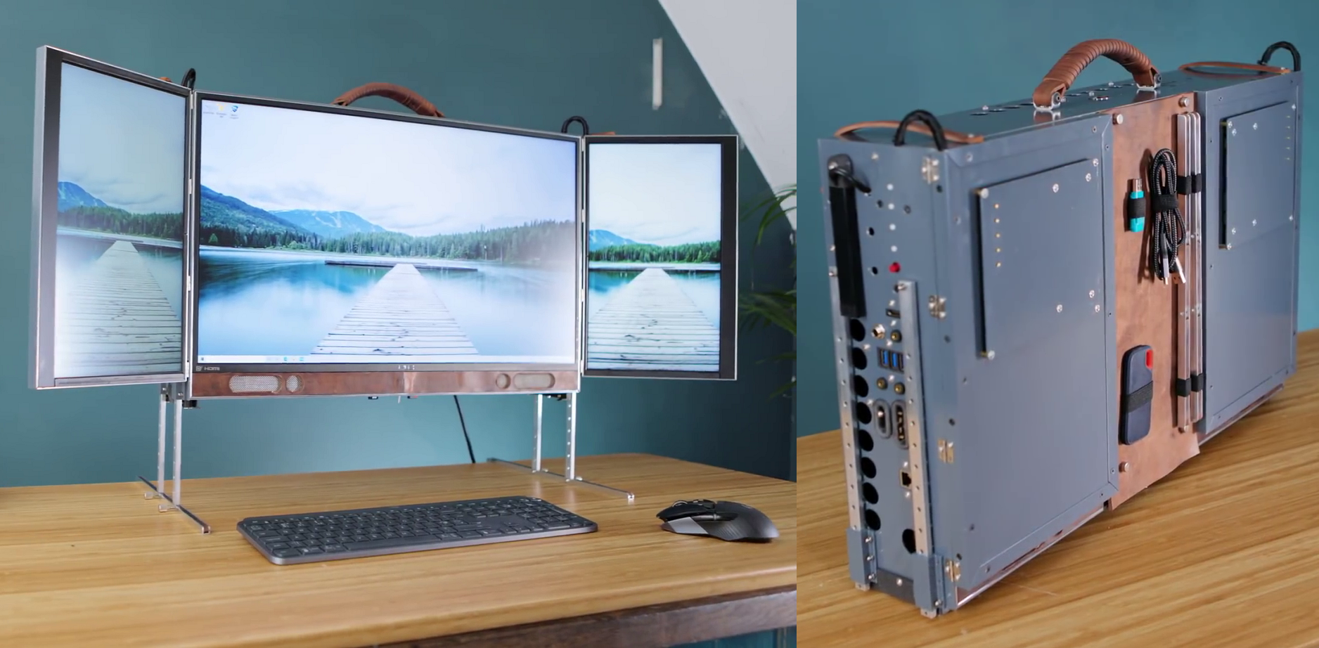 Triple Monitor Luggable PC Is An All In One Powerhouse