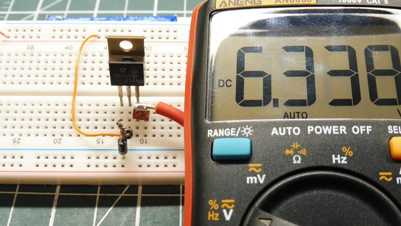 A 7805 Regulator puts out 6.3 Volts