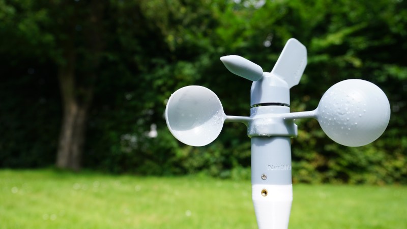 An anemometer outside