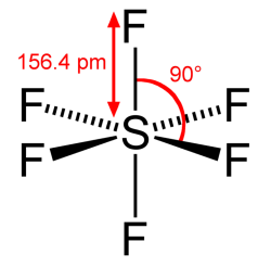 Sulfur hexafluoride (SF6) skeletal formula