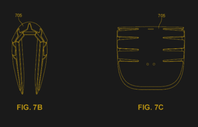 Patent drawing of a folding mouse from Microsoft.