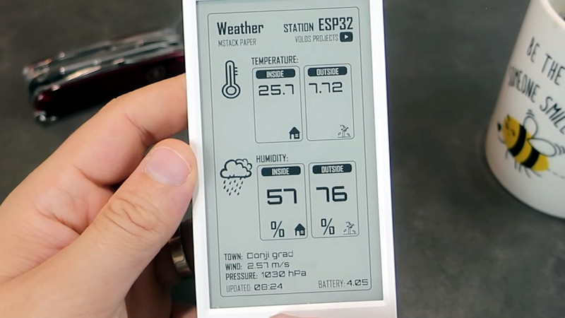 M5Paper Gets Open Source Weather Display Firmware