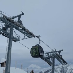 Ski lift in at a European ski resort