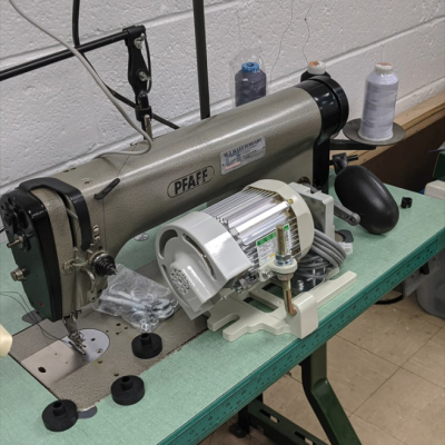 Pfaff 463 industrial sewing machine with its new brushless DC servo motor.