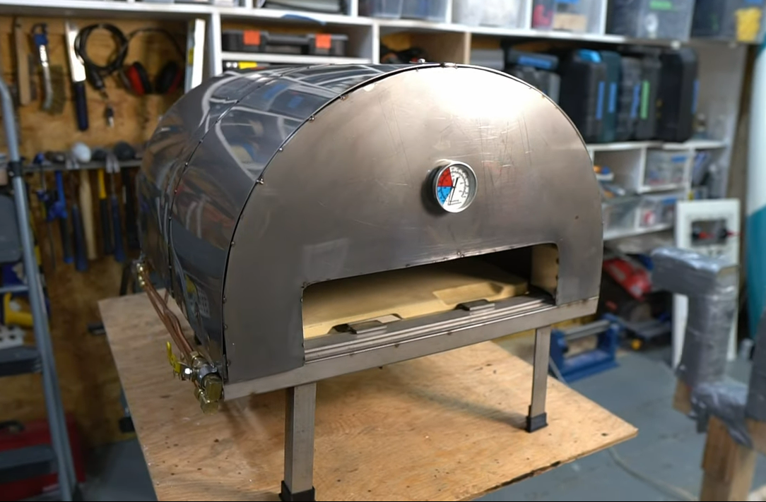 Steel Built-in Propane Pizza Oven in Gray INFOOD