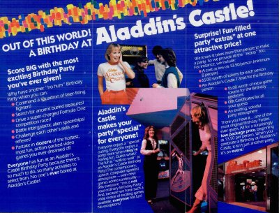 scan of Aladdin's Castle Arcade pamphlet ad