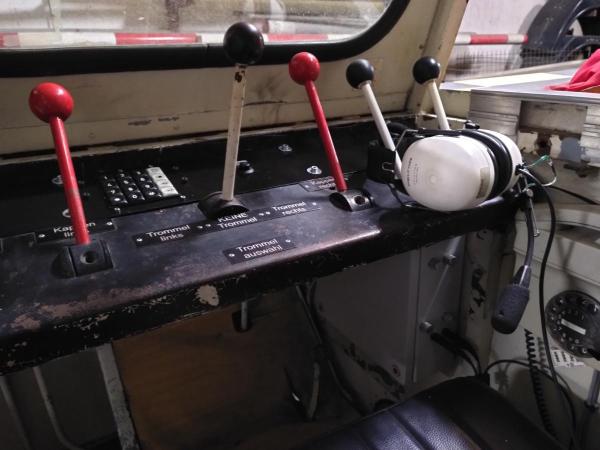 The control panel of a glider winch
