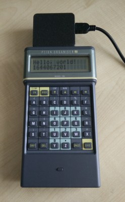 A USB interface connected to a Psion Organiser II